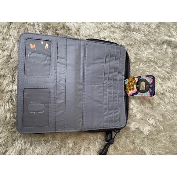 Vera Bradley Charmont Meadow Wallet Turn Lock Zip Around - Picture 5 of 8